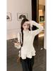 Women's Sweet Ruffle Long Sleeve High Neck Base Layer, 2025 Autumn/Winter Slimming Top