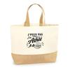 Cabas - PLANETEE - J'peux Pas Minimaliste - Coton Lourd Premium - Fond Jute - 48×37×13 Cm (18 L)