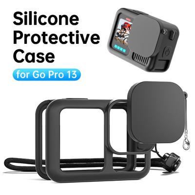 Silicone Protective Case Drop-proof Protective Case with Lanyard Anti-Scratch Lens Cap For GoPro 13 Action Camera Accessories