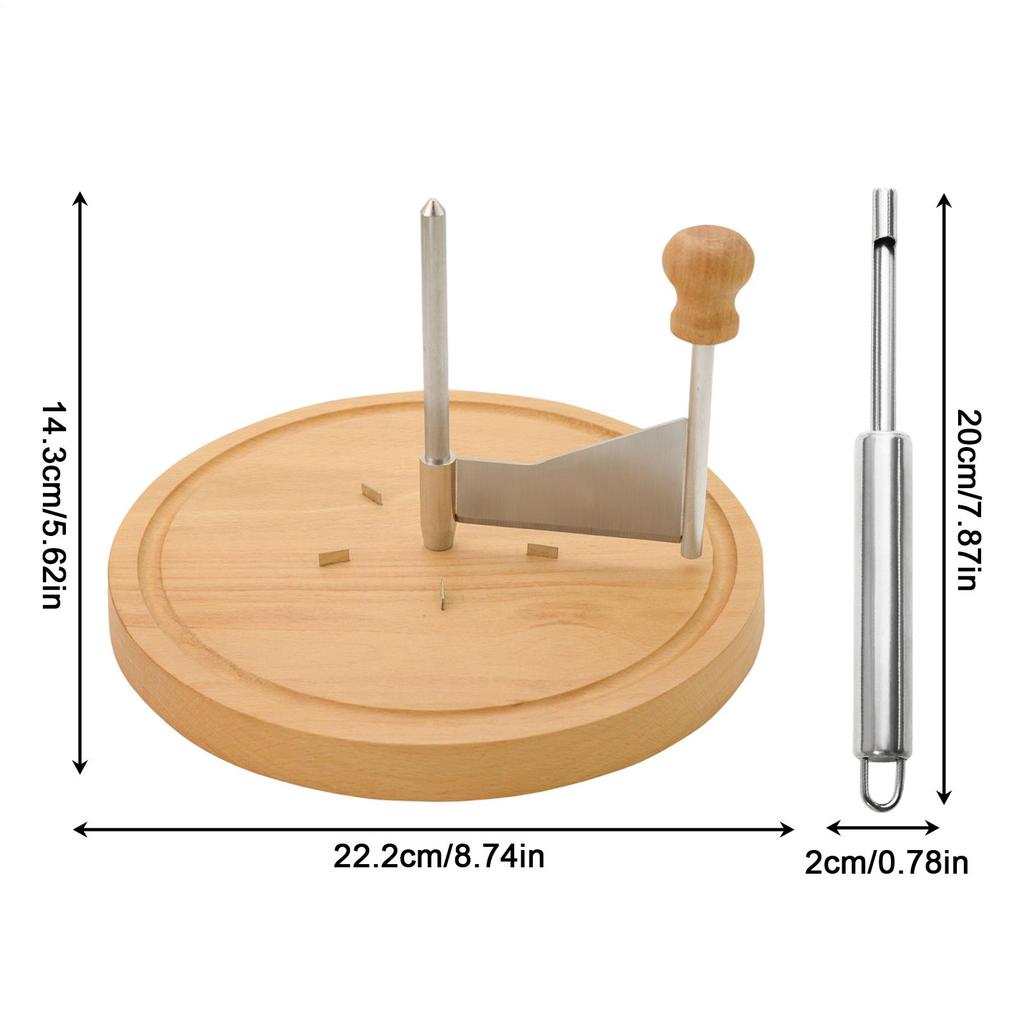 Cheese Curler Wheel Stainless Steel Wood Base Smooth Shaving Manual Handheld Cheese Flower Maker Slicer for Restaurant Cafe Home