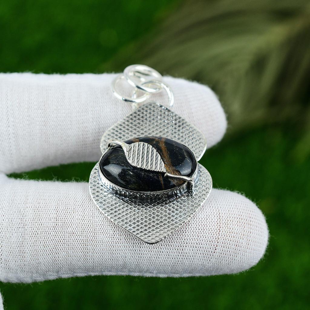 Gift For Her 925 Sterling Silver Natural Nellite Gemstone Indian Jewelry Pendant