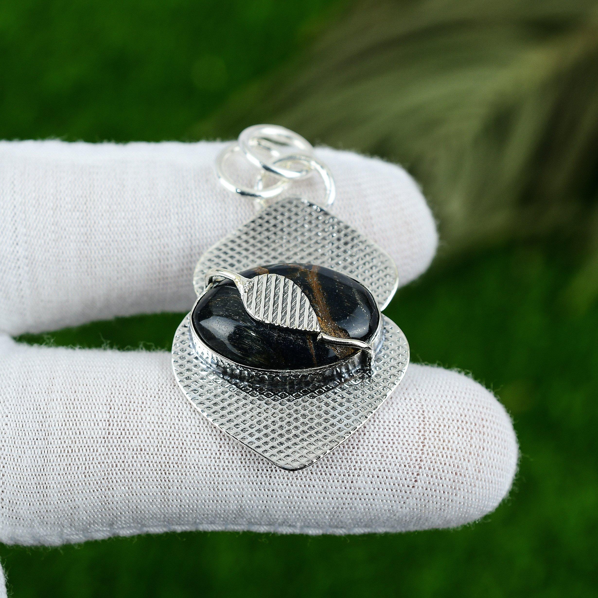 Gift For Her 925 Sterling Silver Natural Nellite Gemstone Indian Jewelry Pendant