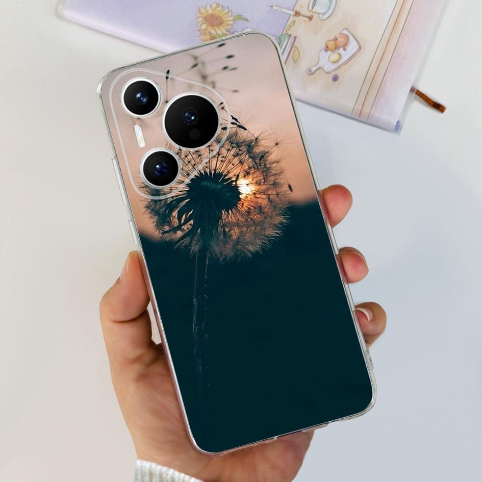 For Huawei Pura 70 Pro Plus Case Fashion Flowers Clear Soft Silicone Shockproof Phone Cover For Huawei Pura 70 Pro Pura70 Bumper