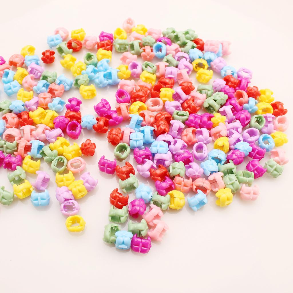 100Pcs Colorful Small Girls Hair Clips Cute Flower Star Hair Claws Styling Hair Braid Hairpins Kids Hair Accessories Headwear