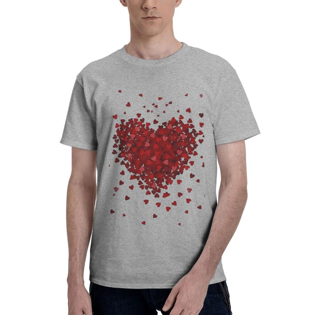 Retro Red Heart Fashion 3D 100 Cotton Casual Breathable Confortable Tshirt Mens TShirts Tshirts Men