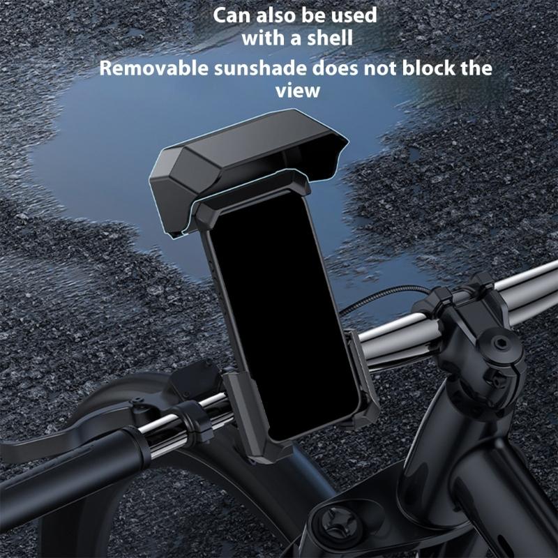 Motorcycle Phone Mount,Bike Phone Holder for Bicycles, Quick Install Waterproof Sunshade Handlebar Phone Mount