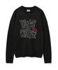 WACKY WILLY Typographic Pullover Sweater Black