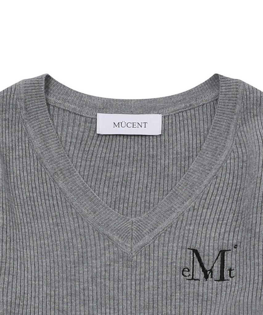 Mucent Gianni V-Neck Crop Ribbed Knit (5 Colors)