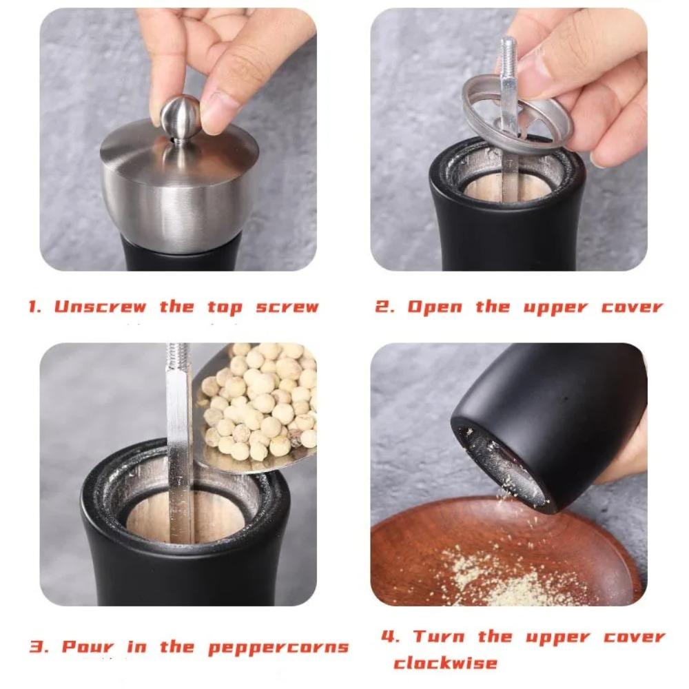 Manual Wooden Pepper Grinder Handheld Pepper Grinding Tool Salt and Pepper Mill  Salad
