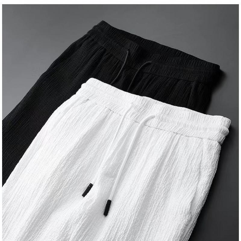 Casual Lightweight Suit For Men Spring/Summer New Bubble Gauze Striped Pleated Stand-Up Collar Men'S Shirt