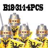 Medieval Military Knight Soldier Figures Building Blocks Ancient Lion Castle Army Guard Infantry Shield Flag Weapons Bricks Toys