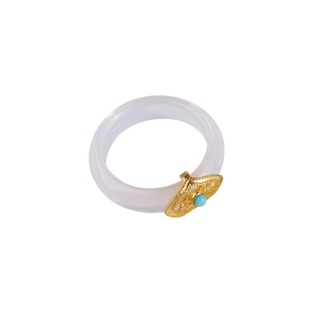 

Day Gift Niche Design Couple Jewelry Inlay Chinese Style Ring Chalcedony Finger Ring Women s Accessories Flowers Ring
