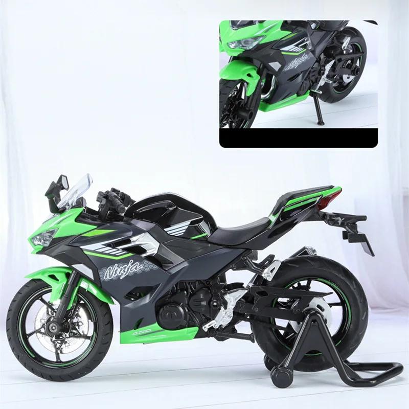 1:12 Kawasaki Ninja 400 Alloy Sports Motorcycle Model Diecast Street Race Motorcycle Model Simulation Sound And Light Kids Gifts