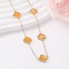 Doublesided Clover Lucky Gold 18k Non Fading Necklace