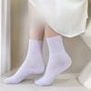 Spring and Summer Women's Socks: Pure Cotton Soft Mid-calf Socks, Breathable Mid-calf Socks, Solid-colored Sports Women's Socks