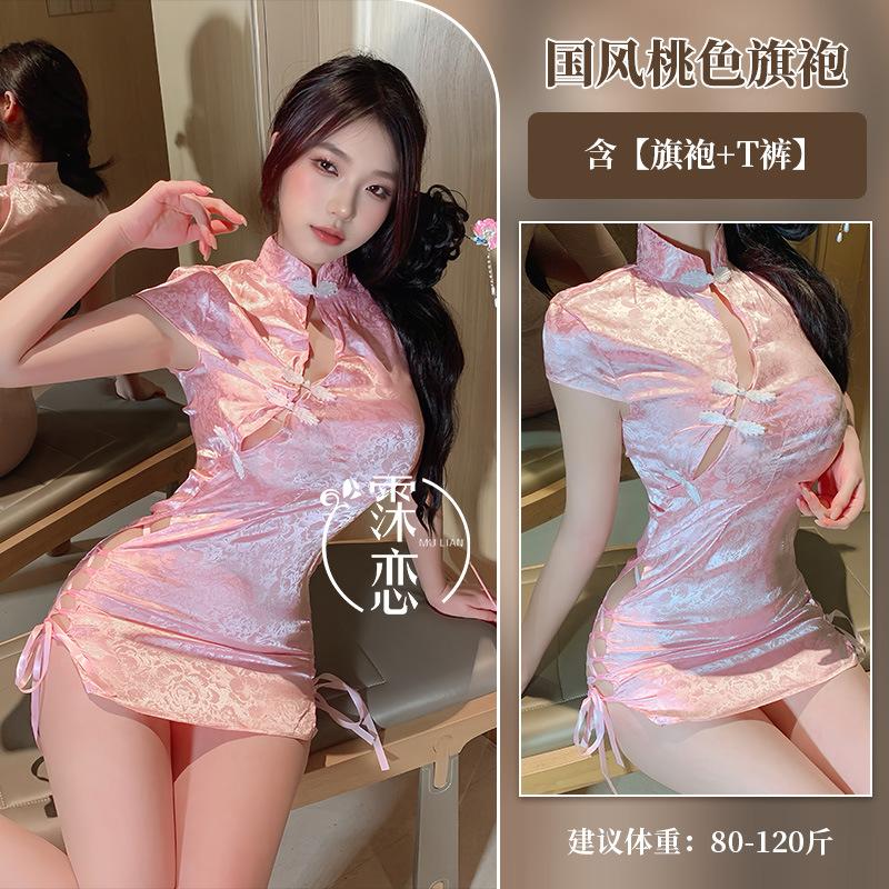Sex underwear sexy dating robe flirting retro buckle sex cheongsam small breasts show big pure desire