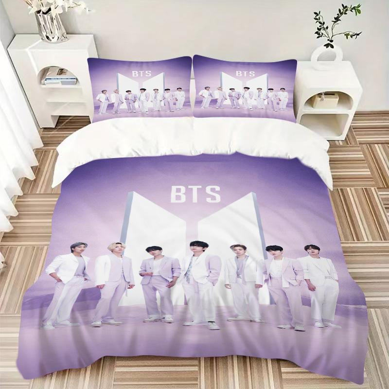 BTS Album Cover Artwork Bedding Set Comforter Cover Gift for Bedroom,Includes 1 Cover and 2 Pillowcases, No InsertB332