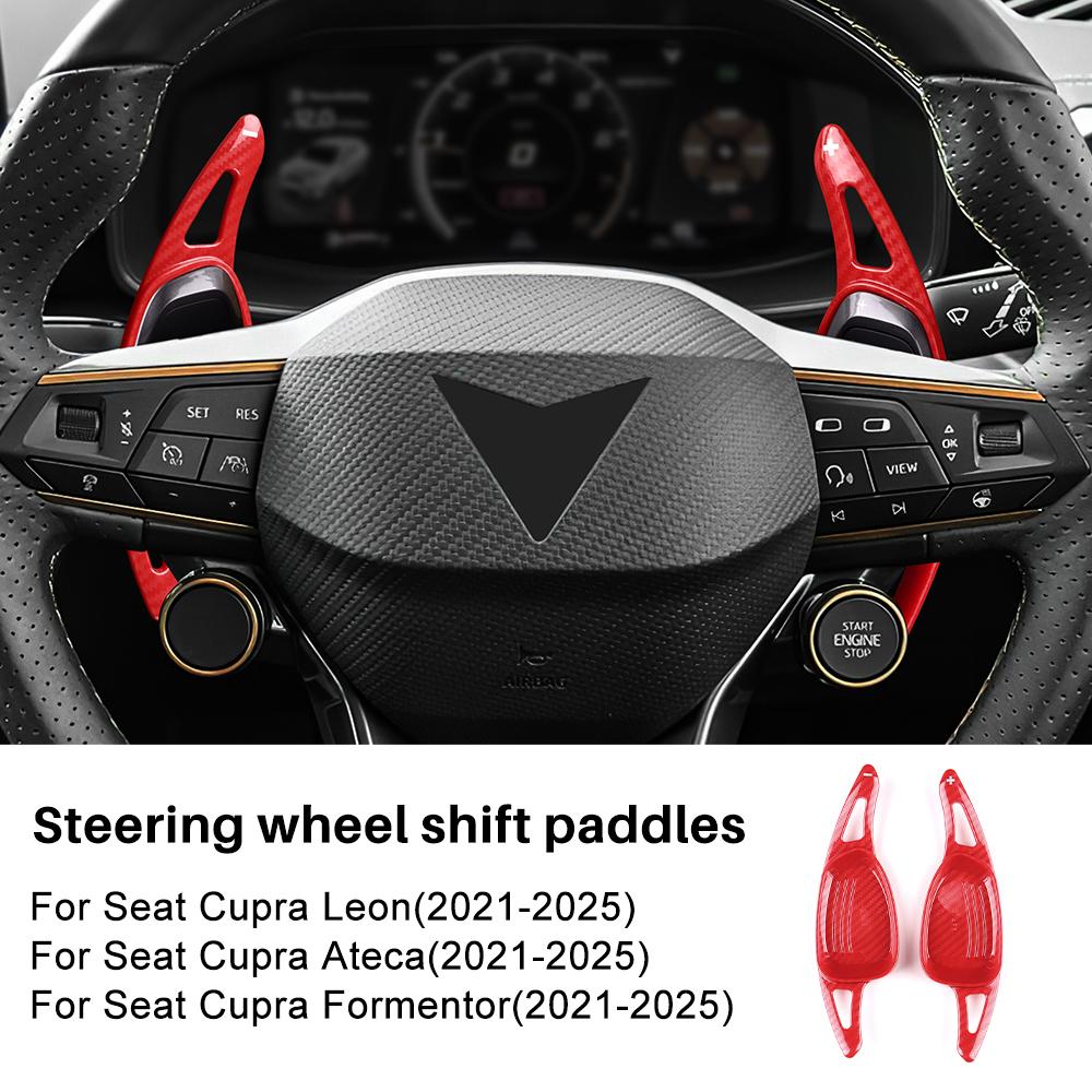 

For Cupra Formentor LEON Ateca 2025 2025 2025 2025 2025 Car Steering Wheel Shift Paddle DSG ABS Carbon Fiber Style Extension