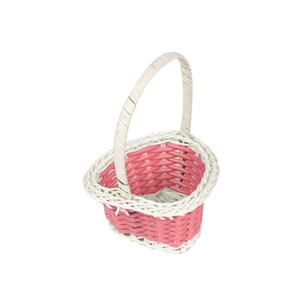 Rattan Gewebter Blumenaufbewahrungskorb Rund/Herzform Weidenblumenkorb Für Pflanze Zuhause Hochzeit