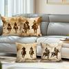 Cowgirl Cushion Pillowcase Printed Polyester 45X45Cm Throw Pillowcover Decorative Sofa Cushion Pillowslip Home Decor