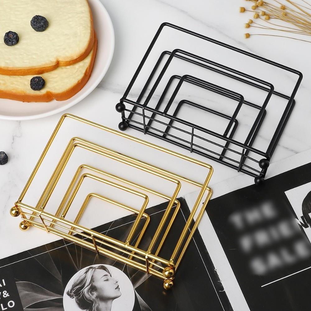 Durable Metal Tabletop Tissue Rack Decorative Elegant Paper Dispenser Minimalist Napkin Organizer for Kitchen Dining Table