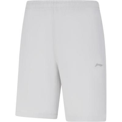 Breathable Solid Color Mid-Rise Drawstring Straight Leg Casual Shorts Men Shorts Light-Gray AKSV635-10
