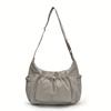 Elegant Women's Crossbody Bag with Adjustable Drawstring and Pleated Design, Fashi Versatile Casual Solid Color Canvas Bags