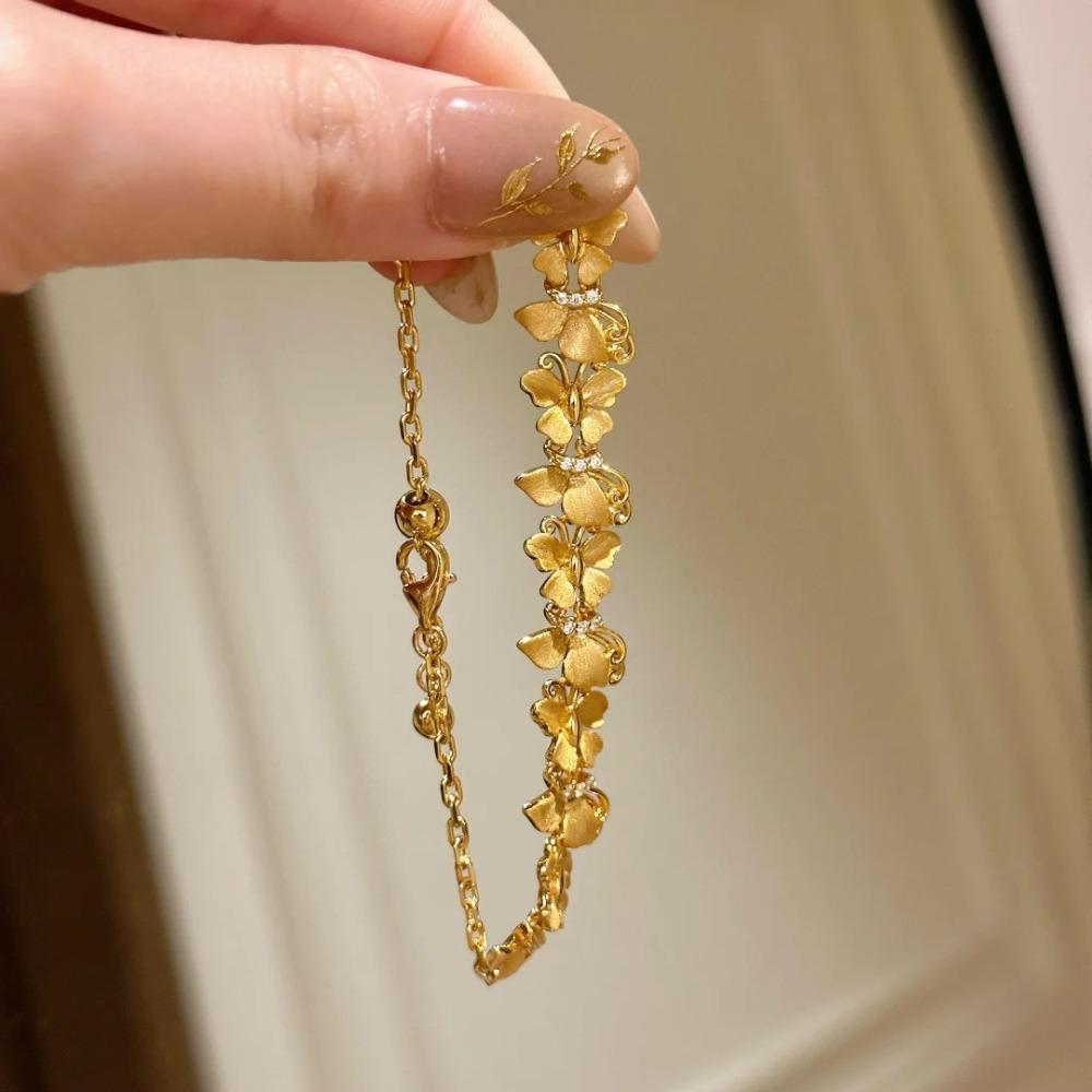 Italian Handmade Butterfly Bracelet Stretchable Luxury Diamond Rhinestone Fairy Wrist Jewelry for Women