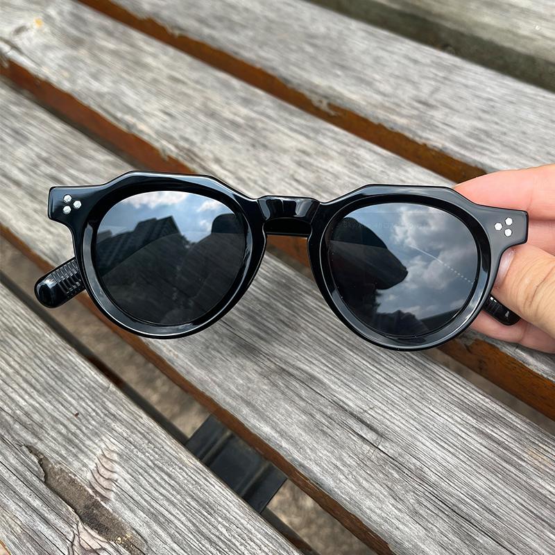 Occhiali da Sole in Acetato di Alta Qualità per Uomo Donna Montature Ovali Rotonde Stile Giapponese Designer Occhiali da Guida Viaggio UV400