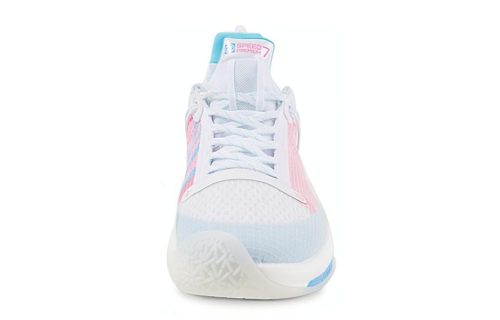 Li Ning Speed 7 Premium PE Abrasion Resistant Breathable Low Top Basketball Shoes Men's White Blue Pink ABAR017-C