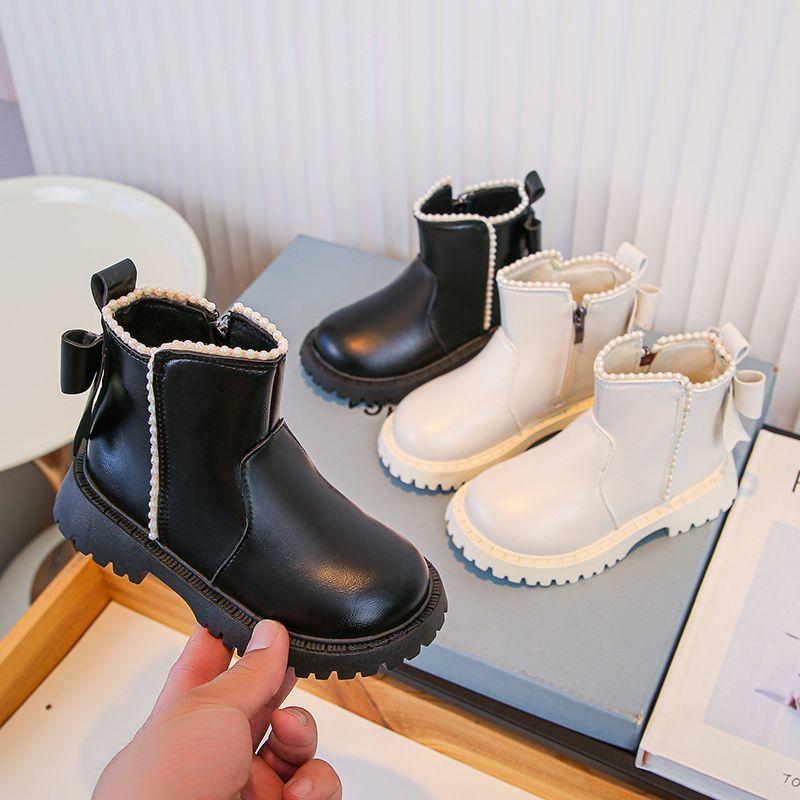 Girls' Fashionable Princess Boots for Autumn and Winter Children's Casual Leather Shoes