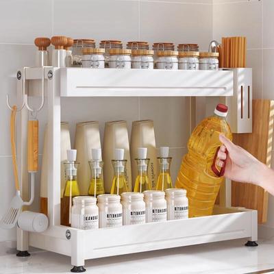 Yingbai Deluxe White 2-Tier Spice Rack Organizer