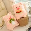 Cute Pig Plush Toy Stuffed Animals Pig With Hamburger Soft Doll Fluffy Pig Cabbage Birthday Gift