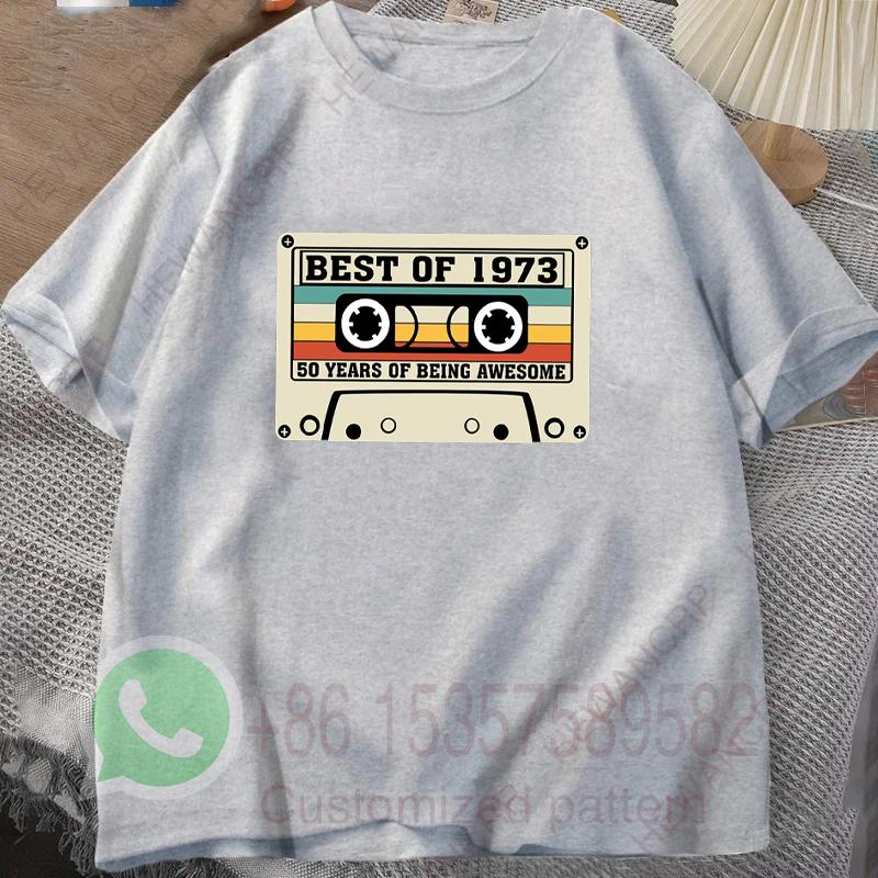 1973 Limited Edition Cassette TShirt Mens Tracksuit Summer Casual Pullover Oneck Shortsleeved Fashion Breathable Streetwear