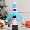 Knitted Clothes with Hats Christmas Wine Bottle Cover Christmas Decorations Portable Champagne Wine Bag Reusable Snowman