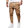 Men Solid Drawstring Loose Casual Athletic Long Jogger Pants