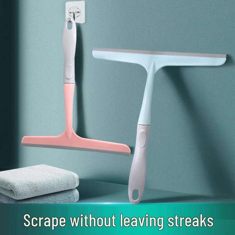 Squeegee Silicone Window & Mirror Cleaner, Double-Sided Household Glass Tool