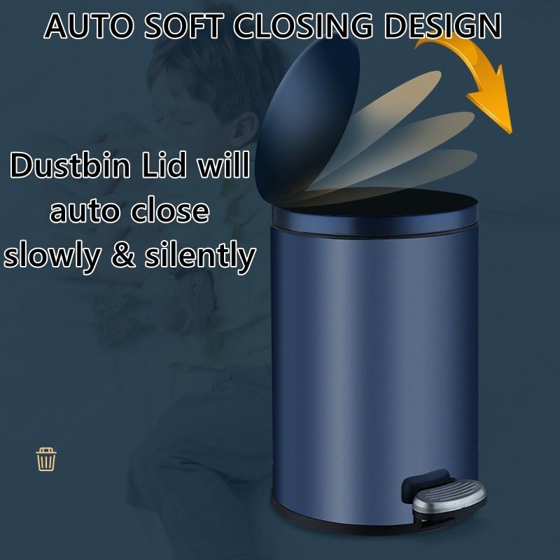 6L/8L/12L Hushålls Stor Kapacitet Papperskorg Auto Soft Close Rostfritt Stål Papperskorg Minimalistisk Design Papperskorg