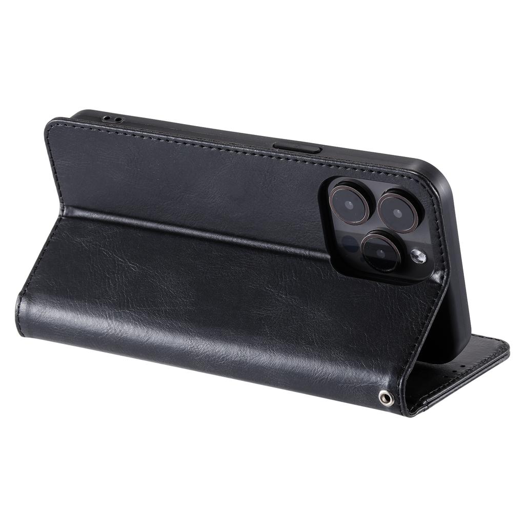 013 Stil für iPhone 16 Pro Max Hülle PU-Leder Sturzsichere Handyhülle mit 6 Kartenfächern