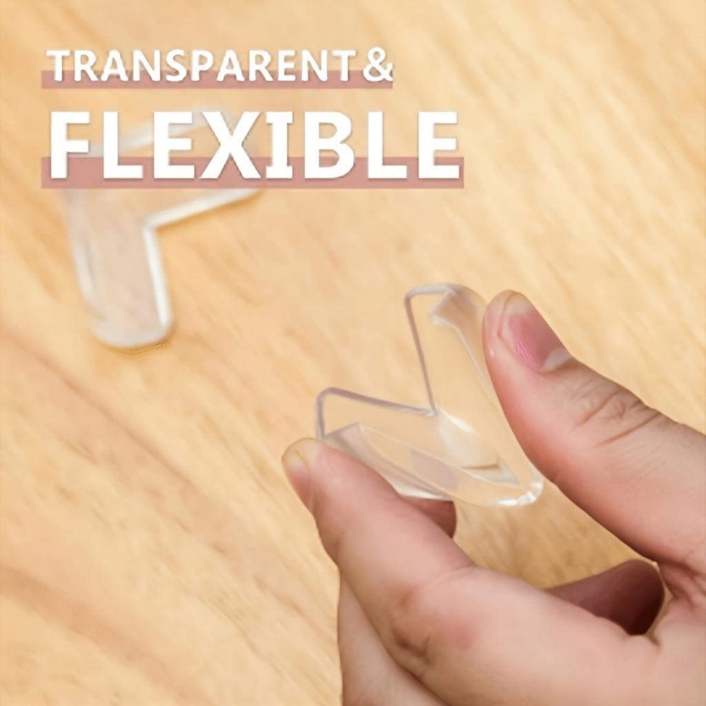 4er-Pack Antikollisions-Eckstreifen, Fenster, Tische, Kantenverkleidung, Sicherheits-Antikollisions-Silikon-Weiche Rechtwinkelaufkleber