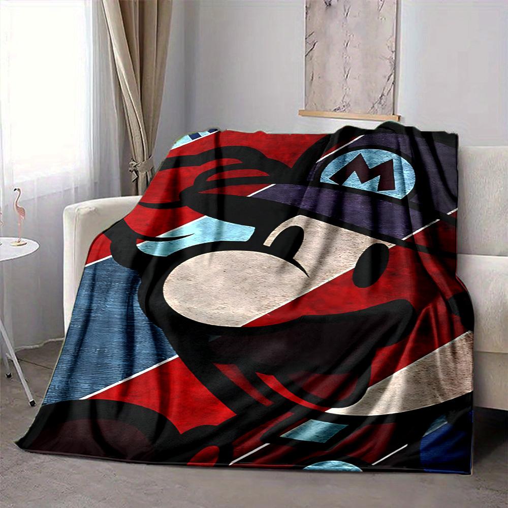 1pc Mario Bros Soft & Warm Flannel Blanket, Multi-Purpose Throw Blanket for Couch, Sofa, Office, Bed, Camping, Travel 80x120cm