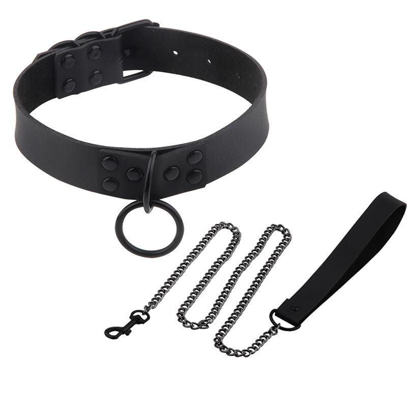 Bdsm Sex Collar Bondage Necklace Slave Leash Steel Chain Rivet Choker Dog Chain Punish Neck Collars Sex Toys For Woman Man