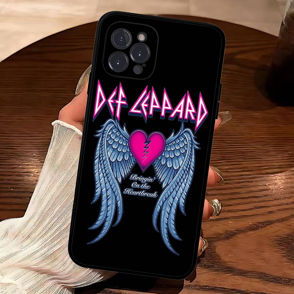 

Hot Rock Band D-Def Leppard Phone Case For IPhone 17 16 15 14 13 12 11 Pro Max Plus Mini Silicone Black Cover iPhone 14