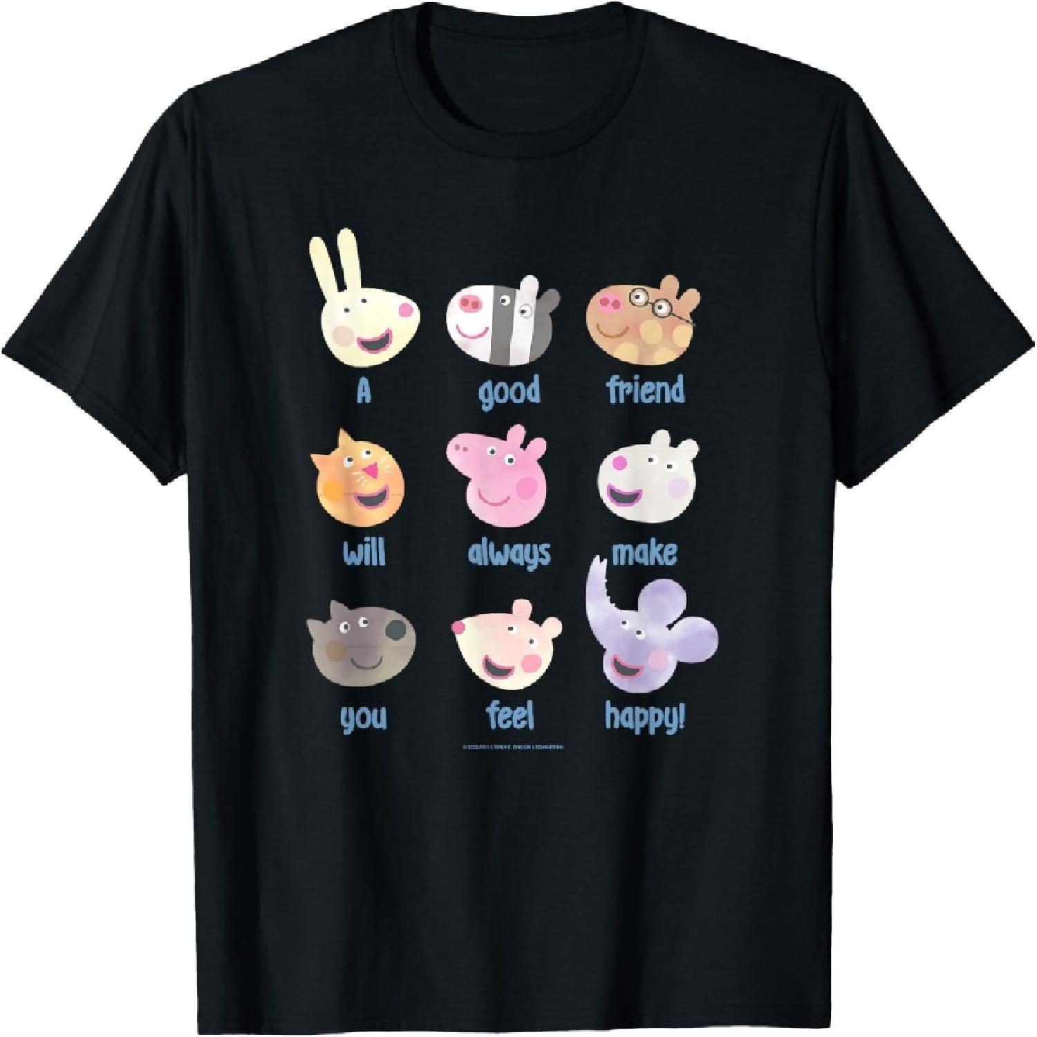 Свинка Пеппа Хороший друг всегда заставит тебя почувствовать себя счастливым! Футболка XXXXXL разноцветный
