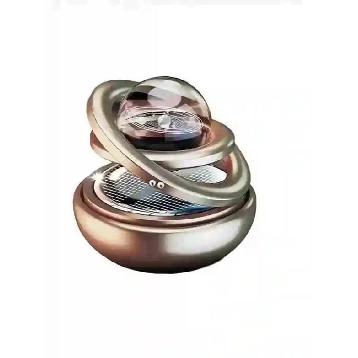 Solar-powered aromatherapy car accessory: double-hanging crystal ball aromatherapy perfume ornament, a creative decoration