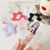 Portable Glitter Star Acrylic Photocard Holder Keychain 1-Inch ID Card Case Student Kpop Idol Photo Bag Durable Card Storage