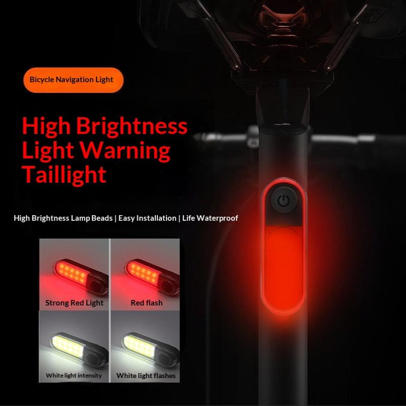 Rear Light 250 Mah Usb Rechargeable Ultralight Cycling Light Warning Rainproof 5 Models Light Bike Accessories