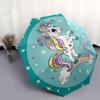 Magical Unicorn Sticker Decal for Kids Room DecorUmbrella, Portable 3-Fold Compact Umbrella,Christmas Gift ES478