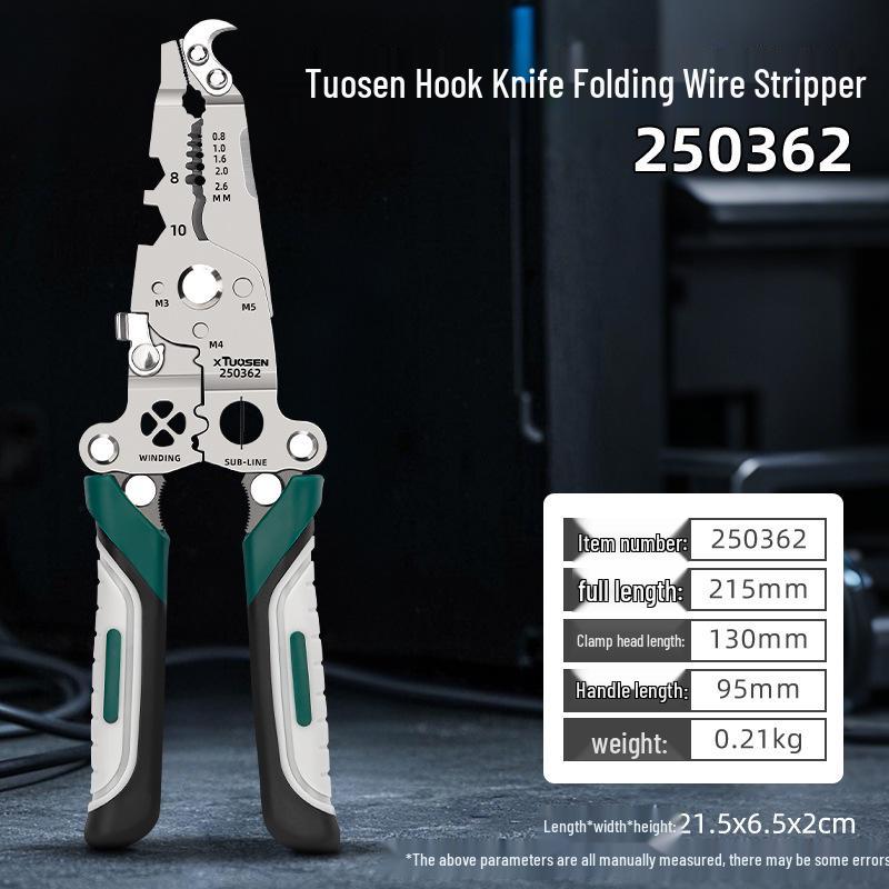 Tuosen Multi-Function Wire Stripper & Crimping Pliers for Electricians