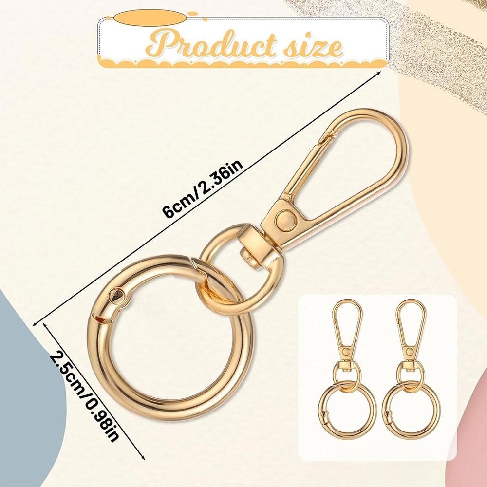 Metal Rotating Buckle Keychain with Swivel Snap Hooks, Perfect for Projects, Bag Decorations, And Charms